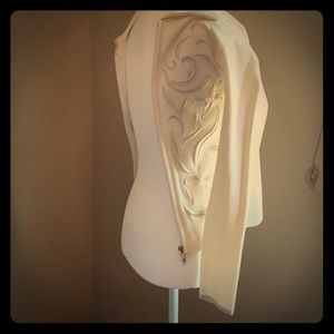 Off-white/Gold zip-front sweater